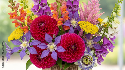 Vivid flowers in various shapes