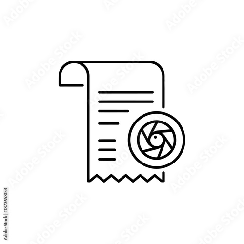 Close-Up of Disorganized Paperwork with Segmented Document and Camera Lens Illustration