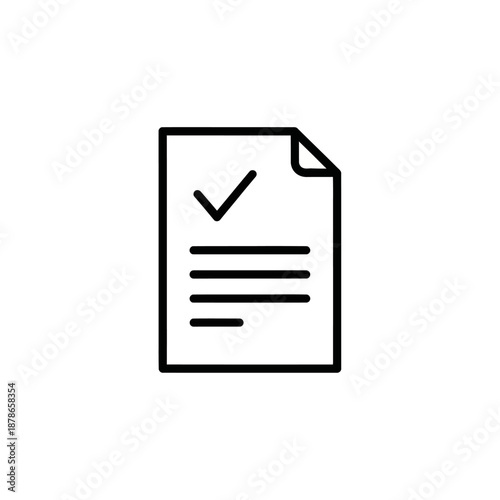 Close-Up of Document with Checkmark Icon for Verification or Approval