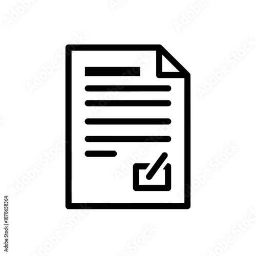 Close-Up of Document with Checkmark Marking Completion and Approval