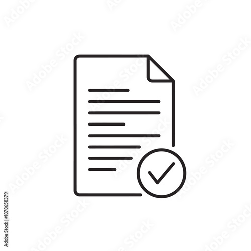 Close-Up of Document with Checkmark Icon Representing Verification and Approval