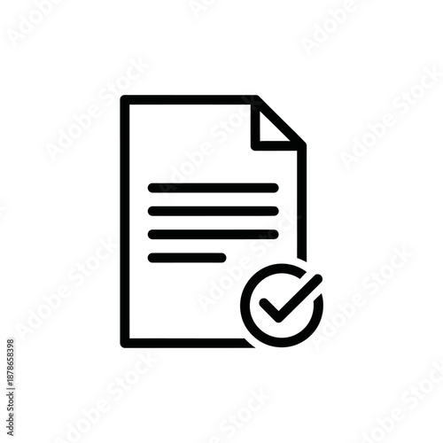 Close-up of Document with Checkmark Icon Symbolizing Verified Information