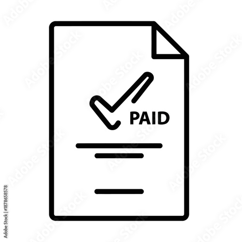 Close-up of Payment Receipt Document with Check Mark and Text for Financial Transactions