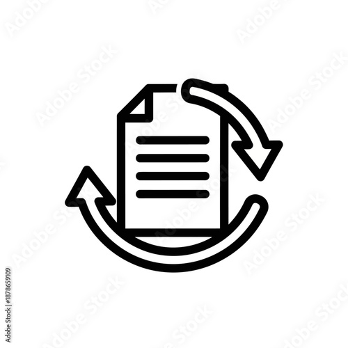 Digital Document Update Icon Symbolizing Data Refresh and Synchronization
