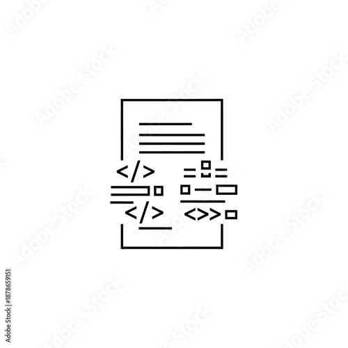 Digital Code and Programming Icon for Software Development and Technology Concepts
