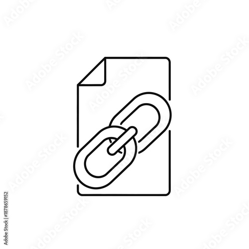Digital Document with Link Icon for Business and Technology Use