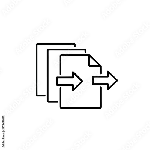 Digital File Transfer Icon for Data Sharing and Communication