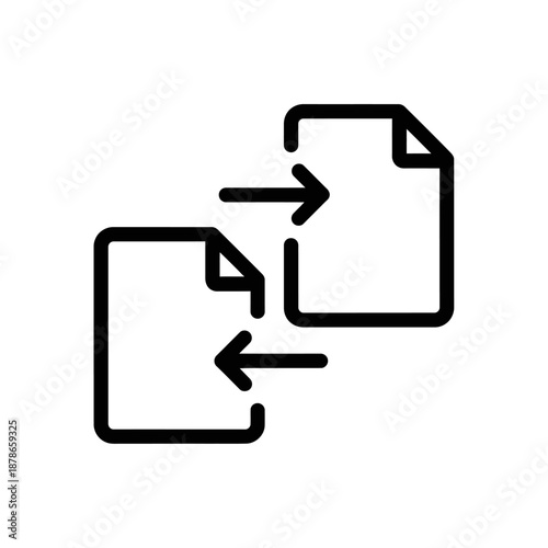 Digital File Transfer Icon for Data Sharing and Communication