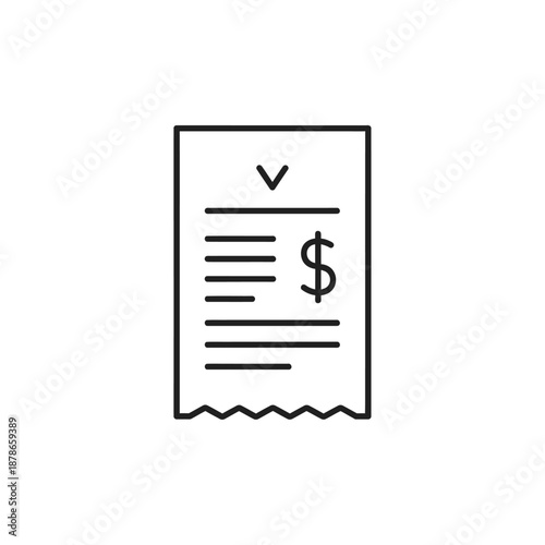 Digital Receipt with Checkmark and Dollar Sign for Financial Transactions