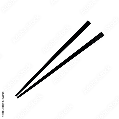 Pair of chopsticks silhouette vector flat illustration design.