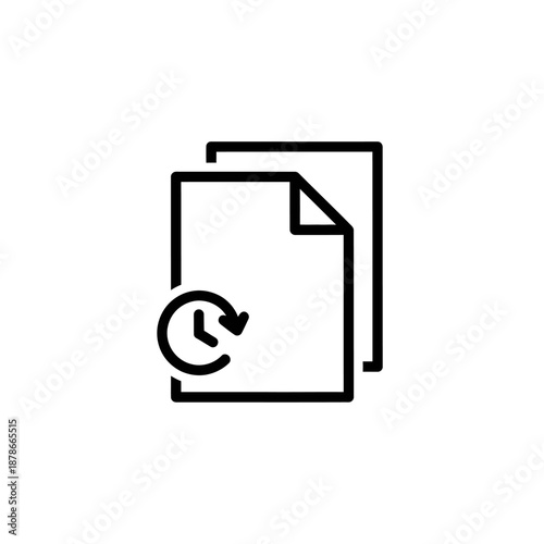 Document Recovery Icon Representation of Data Backup and Restoration