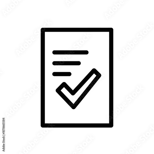 Document with Checkmark Icon representing approval or completed task for business use