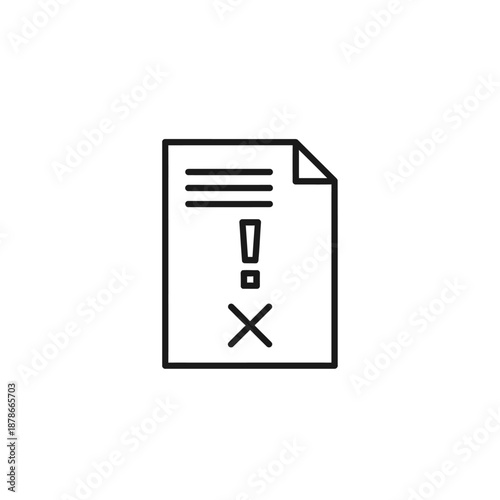 Empty Document with Error Notification Icon, Minimalist Digital File Warning