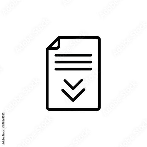 Download Icon Document with Arrow for Digital Files and Downloads