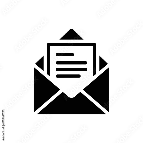 Envelope with Letter Icon Representing Communication and Messaging Concept