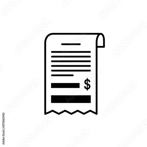 Financial Document Receipt Illustration for Accounting and Business Use
