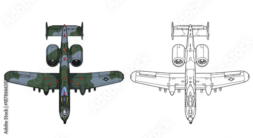 B 24 Liberator Bomber Top View Diagram Featuring Full Color and Technical Line Art Views