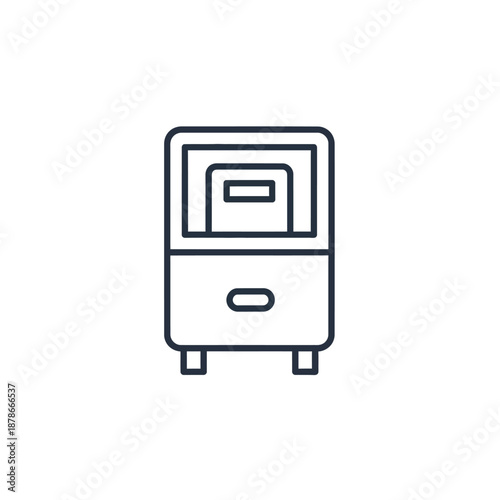 Minimalist ATM Machine Icon for Banking and Financial Services Design