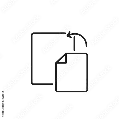 Minimalist Document Copy Icon Representing Data Duplication for Digital Files