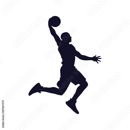 Basketball Player Dribbling Vector Set: Vintage Style Athletic Silhouettes and Sport Action Poses for Jersey Design and Team Branding