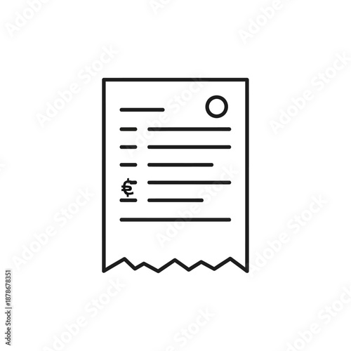 Minimalist Illustration of a Receipt with Paper Texture and Simple Design