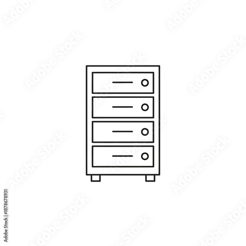 Modern Data Storage Server Rack with Multiple Hard Drives for Data Center Use