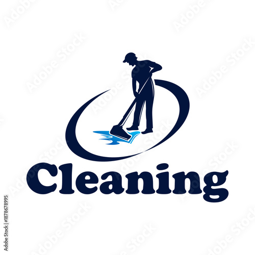 Home cleaning service logo design template.