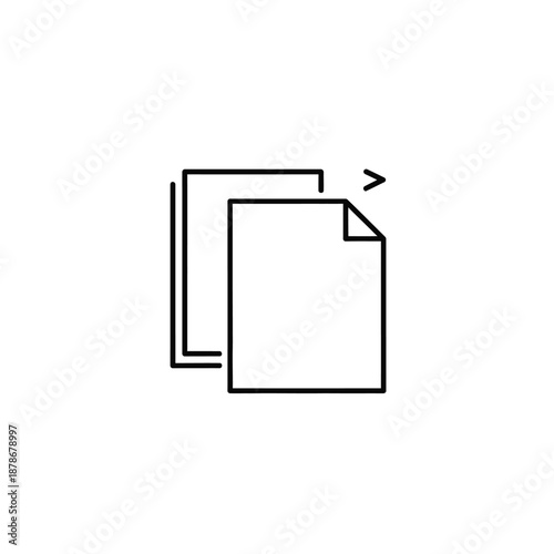 Minimalistic Document Icon Illustration With Simple Line Design for User Interface