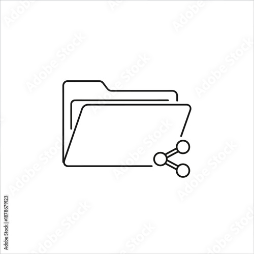 Modern Digital File Sharing Folder Icon for Cloud Storage and Data Transfer