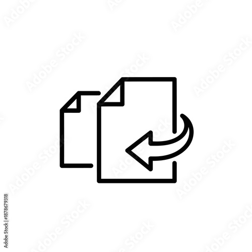 Modern Document Transfer Icon for Digital File Sharing and Management