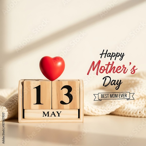 A wooden calendar with a red heart on top, celebrating Mother's Day on May 13th, Image (1).jpg