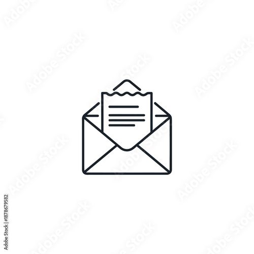 Open Envelope with Letter Symbolizing Email Communication and Message Delivery