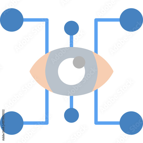 Eye connected to nodes Icon