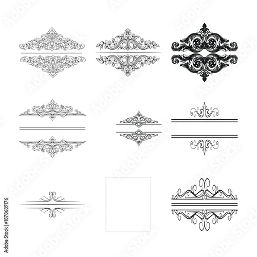 Vintage Ornamental Frames and Borders Vector Set – Elegant Decorative Design Elements ( 10 )