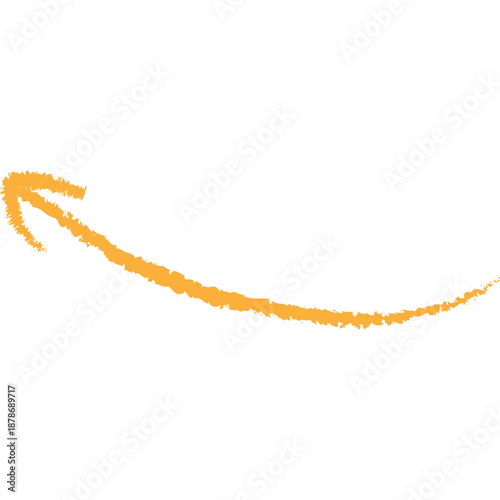 Hand drawn arrow. Doodle arrow in crayon style. Vector illustration isolated on white.
