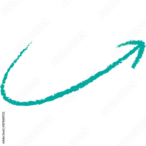 Hand drawn arrow. Doodle arrow in crayon style. Vector illustration isolated on white.