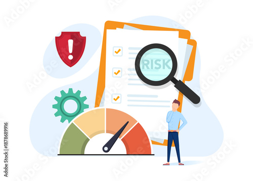Risk Management Assessment and Warning Stock Illustration