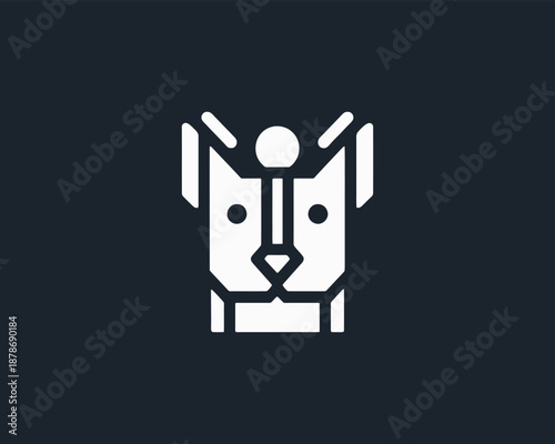 Minimal Robot Dog Logo