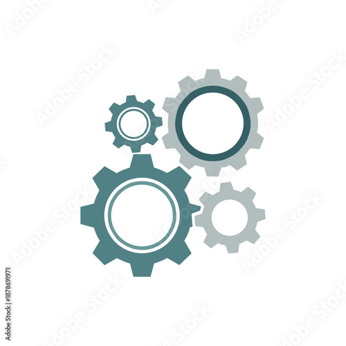 Interconnected gears mechanism representing a systematic process and technological teamwork, symbolizing efficiency and operational function in various industrial and digital applications