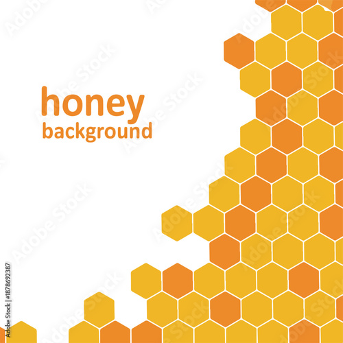 Honeycomb Abstract Background Yellow and Orange Hexagon Pattern