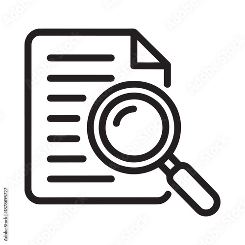 Document review with a magnifying glass detailed inspection and analysis depicted