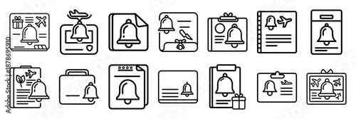 Outline icon set of  holiday travel travel , Holi day vector icons.