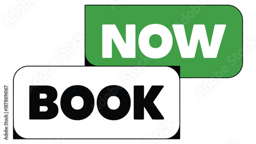 book now call to action button with modern green and black design isolated on white background for web booking and marketing