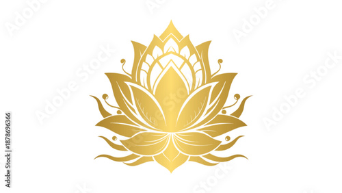 Elegant Golden Lotus Flower Luxury Floral Ornament