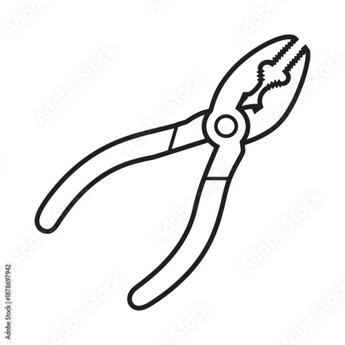 line drawing of a pair of pliers