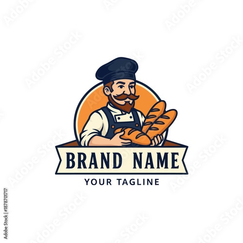 Baker Holding Freshly Baked Bread Loaves.