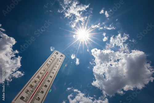 Thermometer Under Summer Sun