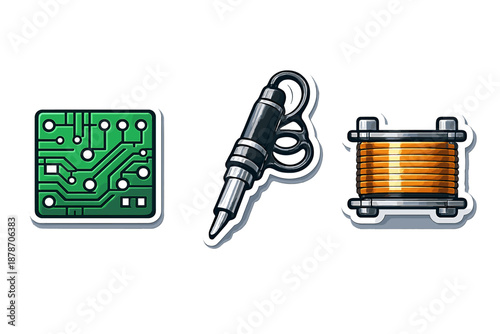 Electronic Components Icon Set