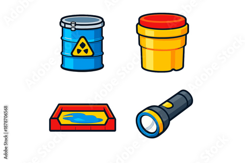 Set of survival game icons