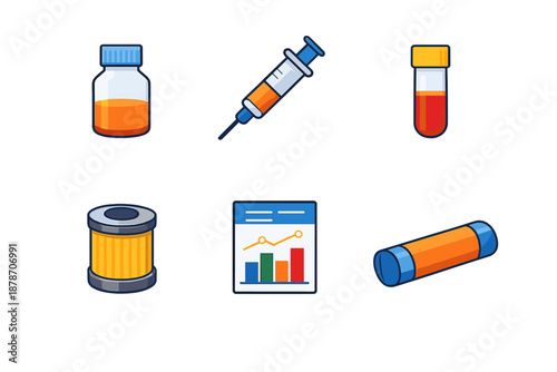 Set of medical and scientific icons